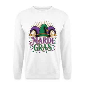 Mardi Gras T-Shirt – Carnival Jester Hat - Unisex Sweatshirt - white - Front