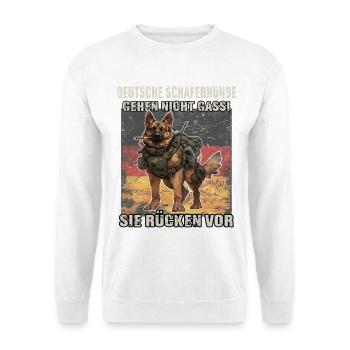 Hunde Sprüche Hundebesitzer Geschenk Schäferhund - Unisex Pullover - Weiß - Vorne