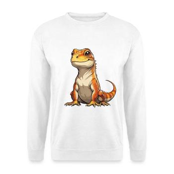 Orange dinosaur with a friendly look - Unisex Sweatshirt - white - Front