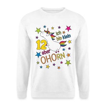 12 ans Fille Licorne Je suis petite Mais - Sweat-shirt Unisexe - blanc - Devant