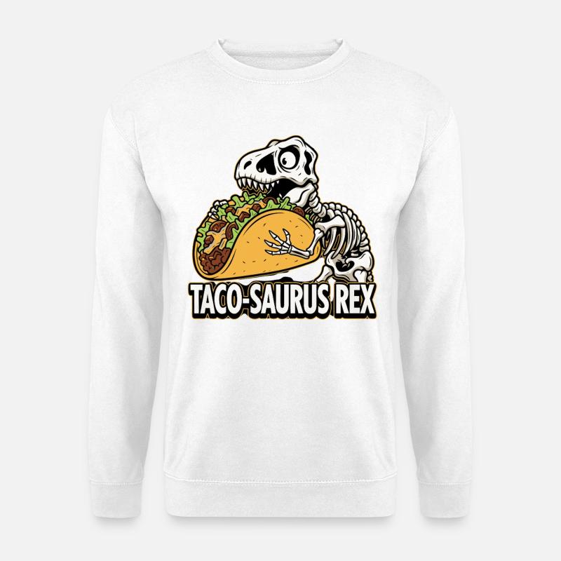 Taco-Saurus Rex - Hungry Dino Skeleton - Unisex Sweatshirt - white