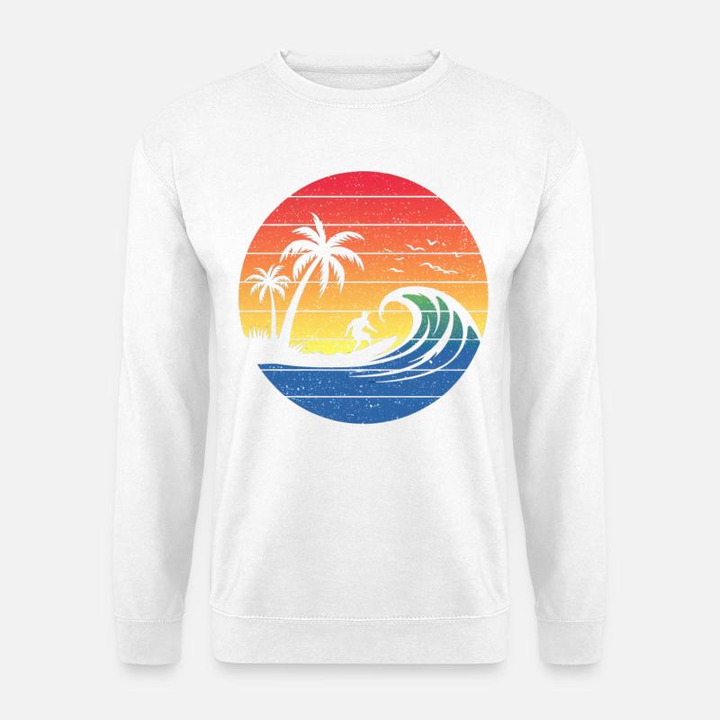Sunset Surf Circle - Unisex Sweatshirt - white