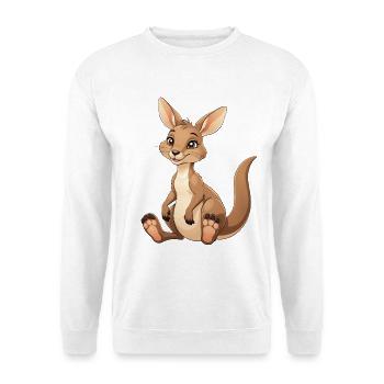 Kuscheliges Känguru Cartoon - Unisex Pullover - Weiß - Vorne