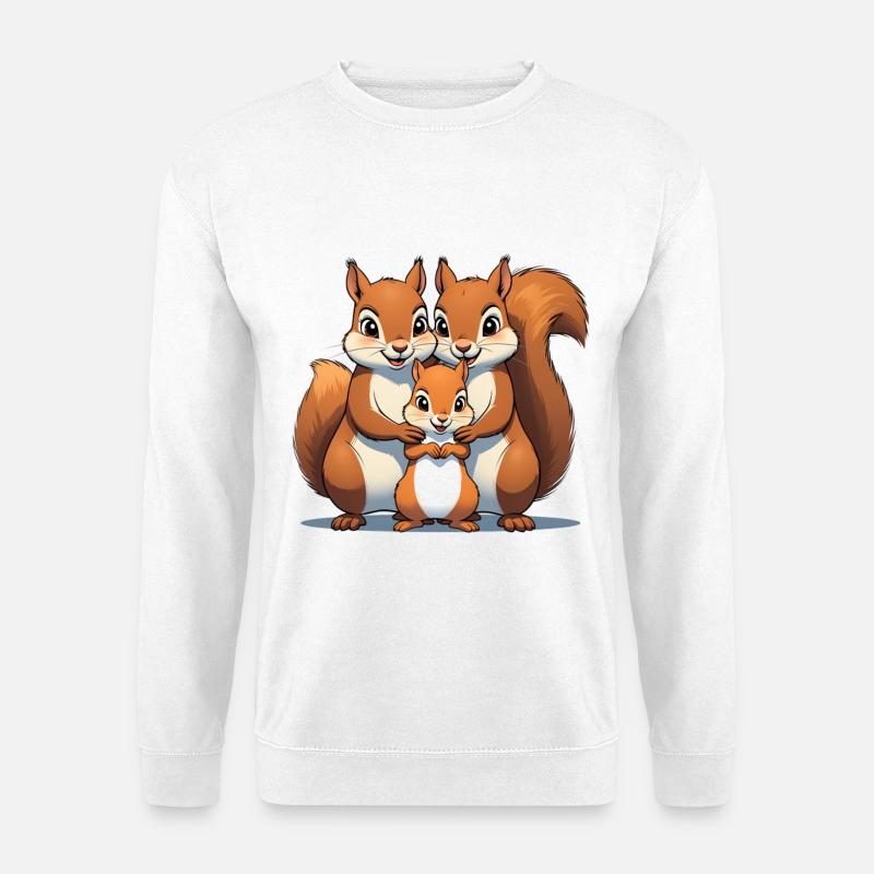 Eichhörnchen Familienliebe Trio - Unisex Pullover - Weiß