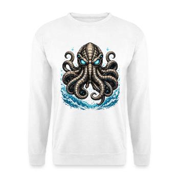 Glowing Kraken in the Storm - Unisex Sweatshirt - white - Front