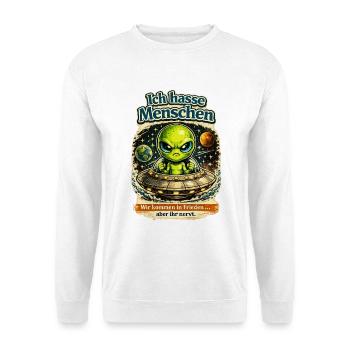 Aliens: I hate humans - Unisex Sweatshirt - white - Front