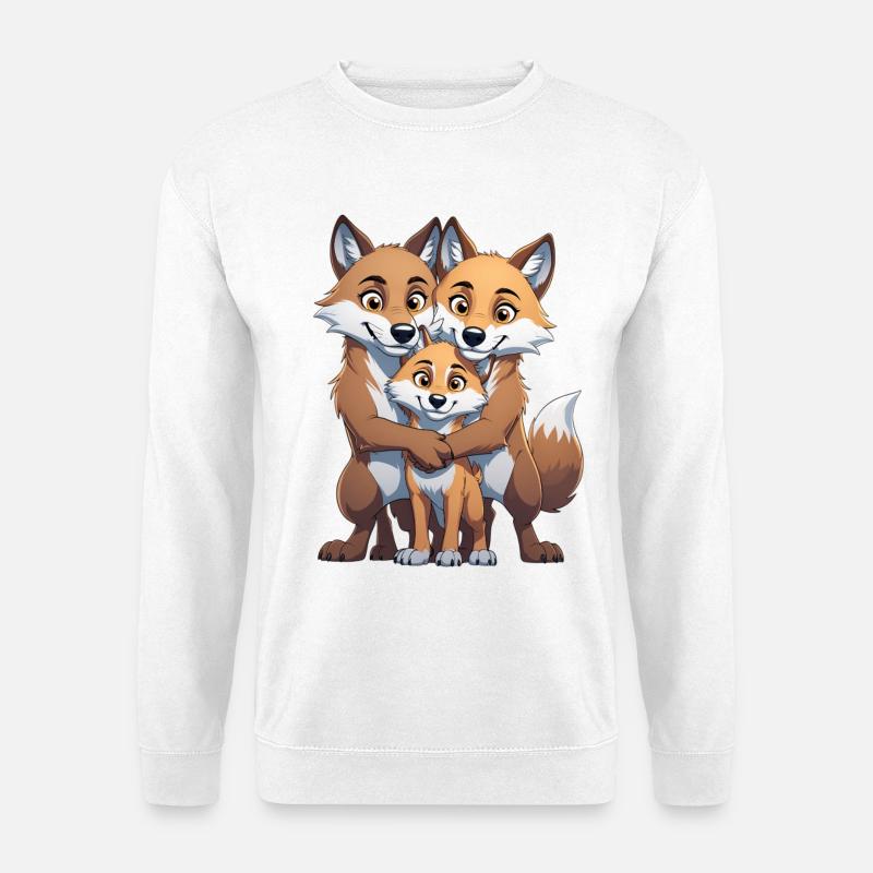Wolfsfamilie Trio - Unisex Pullover - Weiß