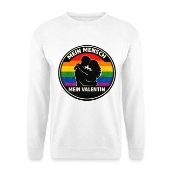 Mon humain, mon Valentin – Orgueil, Amour - Sweat-shirt Unisexe - blanc - Devant