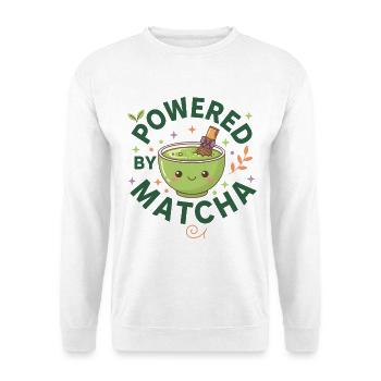 Powered By Matcha Funny Green Tea Matcha Lover - Unisex Pullover - Weiß - Vorne