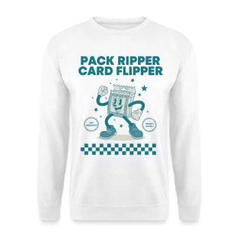 Pack Ripper Card Flipper Trading Card Booster Pack - Unisex Sweatshirt - white - Front