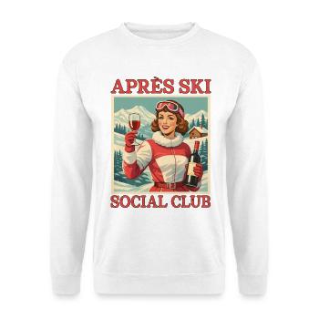 Après Ski Social Club Vintage Retro - Unisex Pullover - Weiß - Vorne