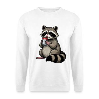 Cute Raccoon Feralcore Cartoon Shirt - Unisex Sweatshirt - white - Front