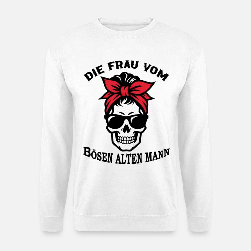 Die Frau vom Bösen alten Mann Skull Sonnenbrille - Unisex Pullover - Weiß