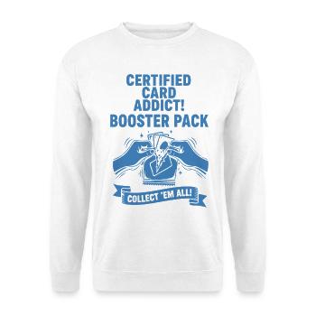 Certified Card Addict Booster Pack Collect Em All - Unisex Pullover - Weiß - Vorne - Alina (178cm) & Michal (187cm)