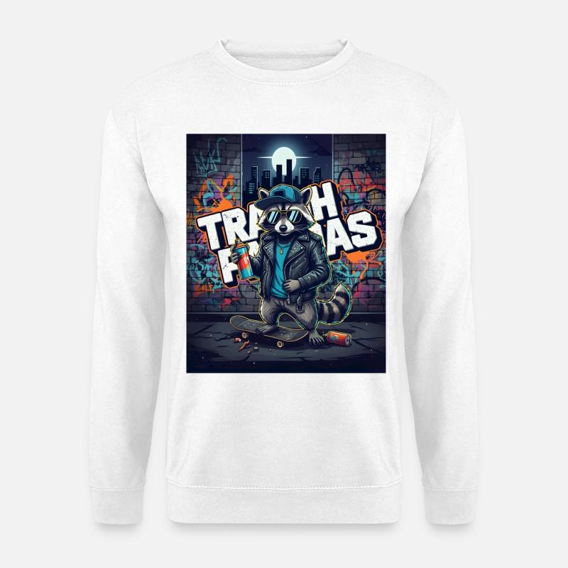 Waschbär-Urban-Graffiti - Unisex Pullover - Weiß
