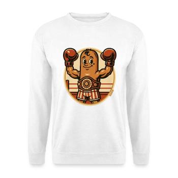 Boxende Boxer Wurst Figur mit Boxhandschuhen - Unisex Pullover - Weiß - Vorne