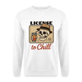 Totenkopf Ausweis mit License to Chill - Unisex Pullover - Weiß - Vorne