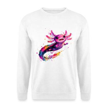 Colorful Axolotl Splash – For Axolotl Fans - Unisex Sweatshirt - white - Front