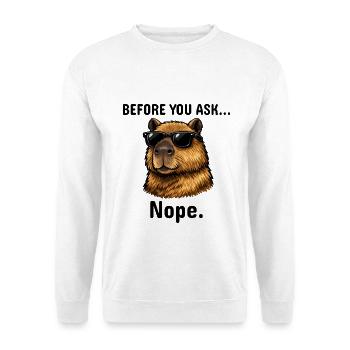 Capybara NOPE Not today Retro T-Shirt - Unisex Sweatshirt - white - Front