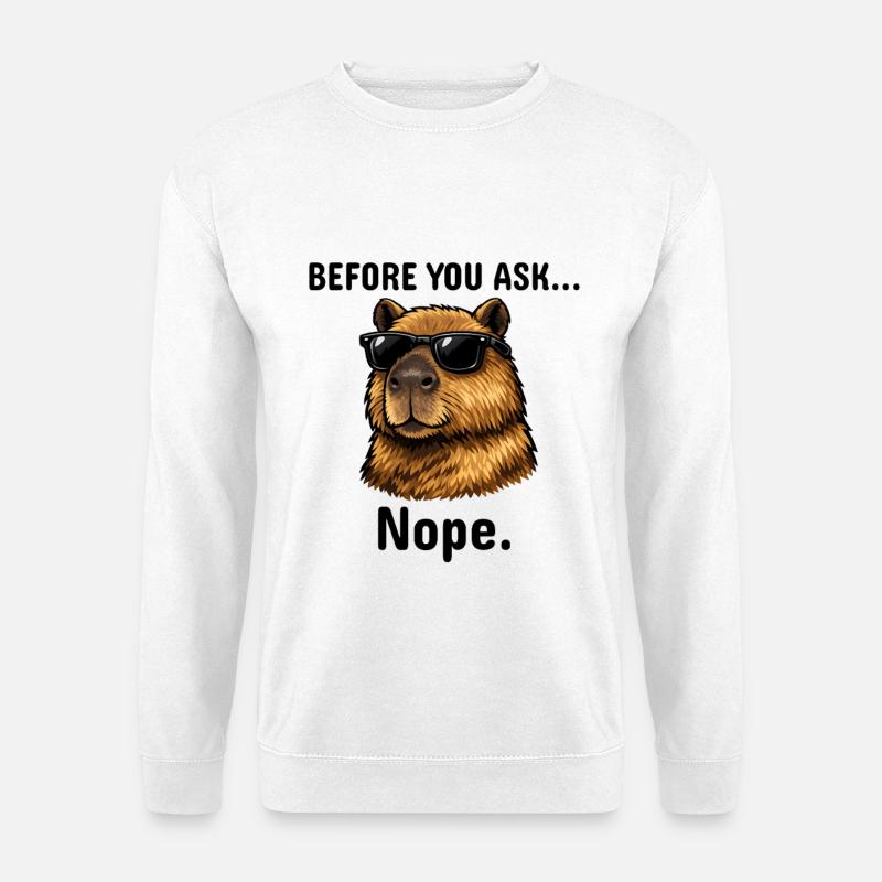 Capybara NOPE Not today Retro T-Shirt - Unisex Pullover - Weiß