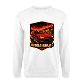 Roter Sportwagen Autobahnraser Poster - Unisex Pullover - Weiß - Vorne