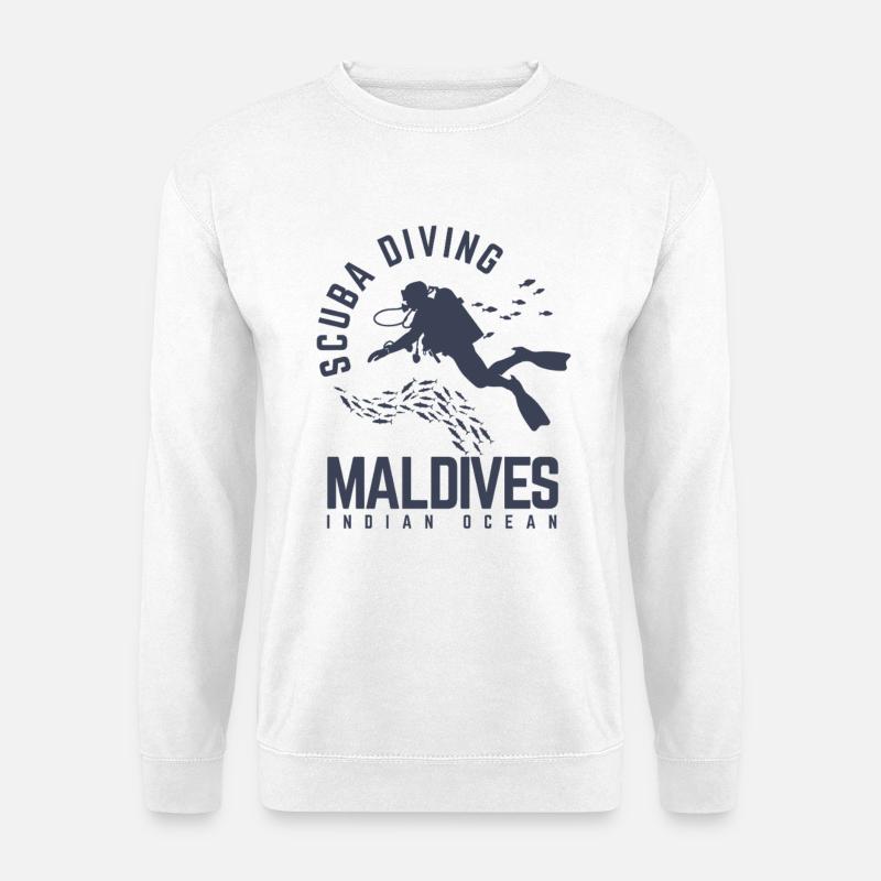Maldives Tauchdesign Indischer Ozean - Unisex Pullover - Weiß