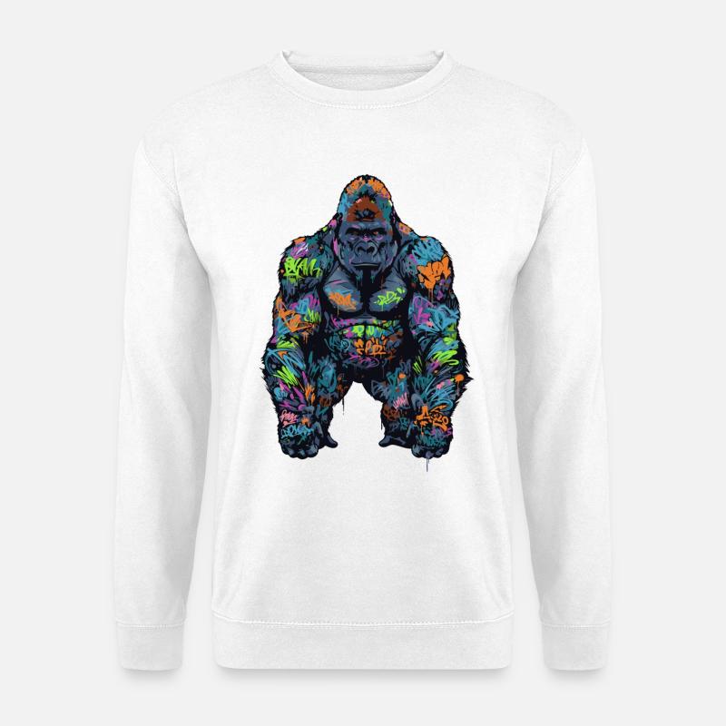 Graffiti Gorilla - Unisex Pullover - Weiß