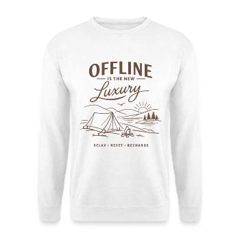 Camping | Offline is the new luxury - Unisex Sweatshirt - white - Front