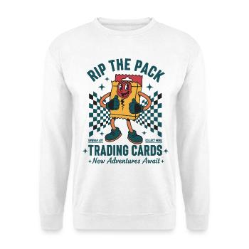 Rip The Pack Trading Cards Unwrap Joy Collect More - Unisex Sweatshirt - white - Front