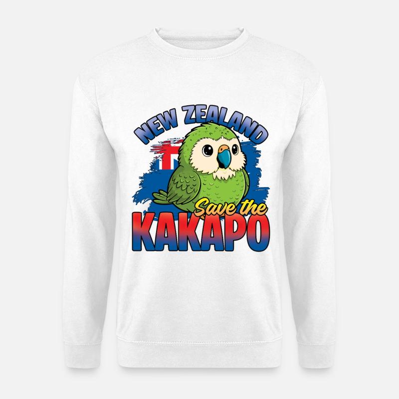 Rettet den Kakapo-Vogel Neuseeland - Unisex Pullover - Weiß