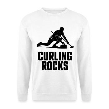 Curling Rocks Winter Sports Silhouette Man - Unisex Sweatshirt - white - Front