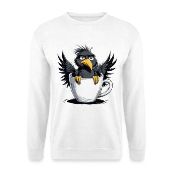 Morning grouch coffee no desire raven bad mood - Unisex Sweatshirt - white - Front