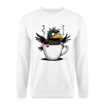 Morning grouch coffee no desire raven bad mood - Unisex Sweatshirt - white - Front