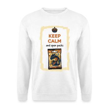 Keep Calm And Open Packs Trading Card Booster Pack - Unisex Sweatshirt - white - Front