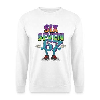 Six Seven 67 Meme – Brainrot Retro Style - Unisex Sweatshirt - white - Front