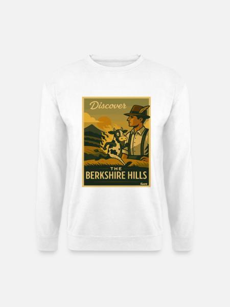 Discover the Berkshire Hills Retro Poster - Unisex Sweatshirt - white