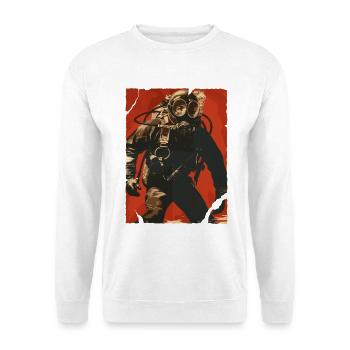 Vintage Deep Sea Diver in Retro Style - Unisex Sweatshirt - white - Front
