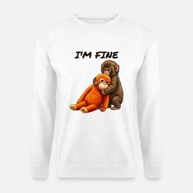 Baby Monkey Punch Meme - Unisex Pullover - Weiß