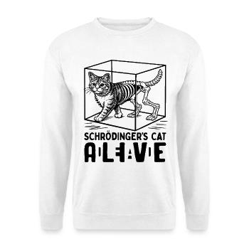Le chat de Schrödinger vivant et mort - Sweat-shirt Unisexe - blanc - Devant