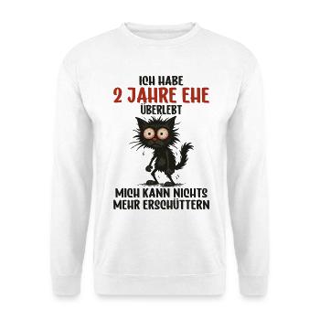 2e anniversaire de mariage, 2 ans de mariage, 2 ans de mariage - Sweat-shirt Unisexe - blanc - Devant