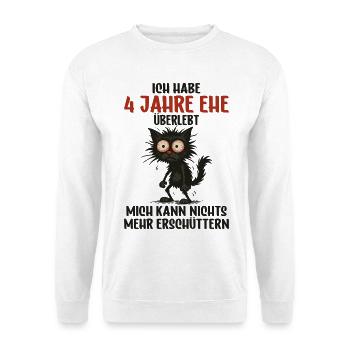 4e anniversaire de mariage, 4 ans de mariage, 4 ans de mariage - Sweat-shirt Unisexe - blanc - Devant