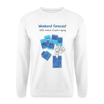 Wochenendprognose 100 Chance, dass das Rudel reißt - Unisex Pullover - Weiß - Vorne