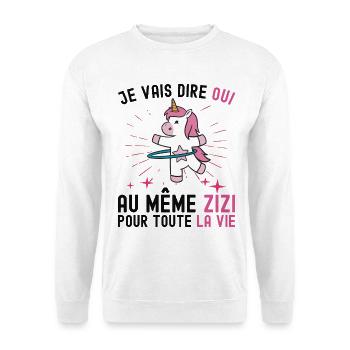 Bachelorette Party Even Zizi for The Future Life Bride Unicorn - Unisex Sweatshirt - white - Front