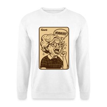Vintage-Oma-Mmmhh-Ausdruck - Unisex Pullover - Weiß - Vorne