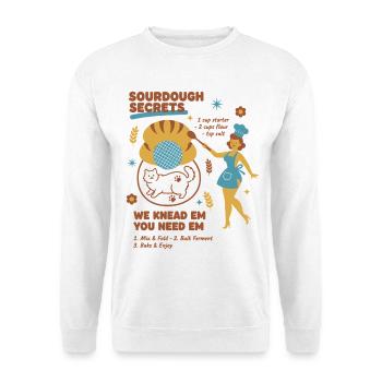 Sauerteig-Geheimnisse Brotbacker Sauerteigbäcker - Unisex Pullover - Weiß - Vorne