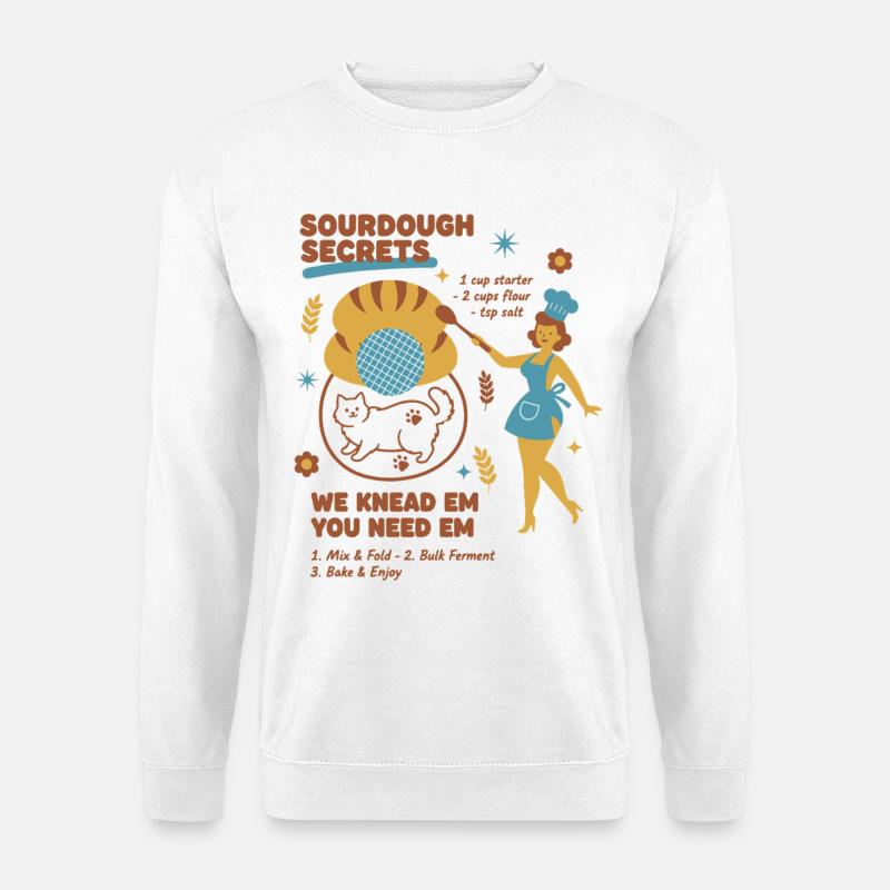Sauerteig-Geheimnisse Brotbacker Sauerteigbäcker - Unisex Pullover - Weiß