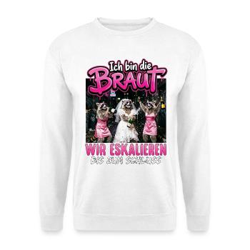 T-shirt de fête de garçon Femme de la fête de mariage - Sweat-shirt Unisexe - blanc - Devant