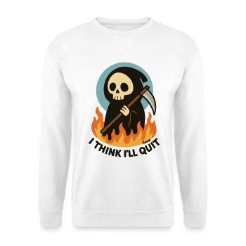 La Faucheuse en flammes Quitter le texte - Sweat-shirt Unisexe - blanc - Devant
