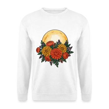 Fleurs sauvages Printemps Lune Joyeuse Pâques Ostara - Sweat-shirt Unisexe - blanc - Devant