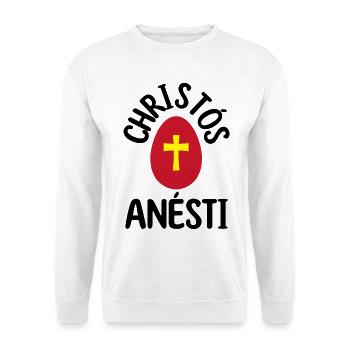 Christos Anesti Griechisches Osterei Orthodoxes Ostern - Unisex Pullover - Weiß - Vorne
